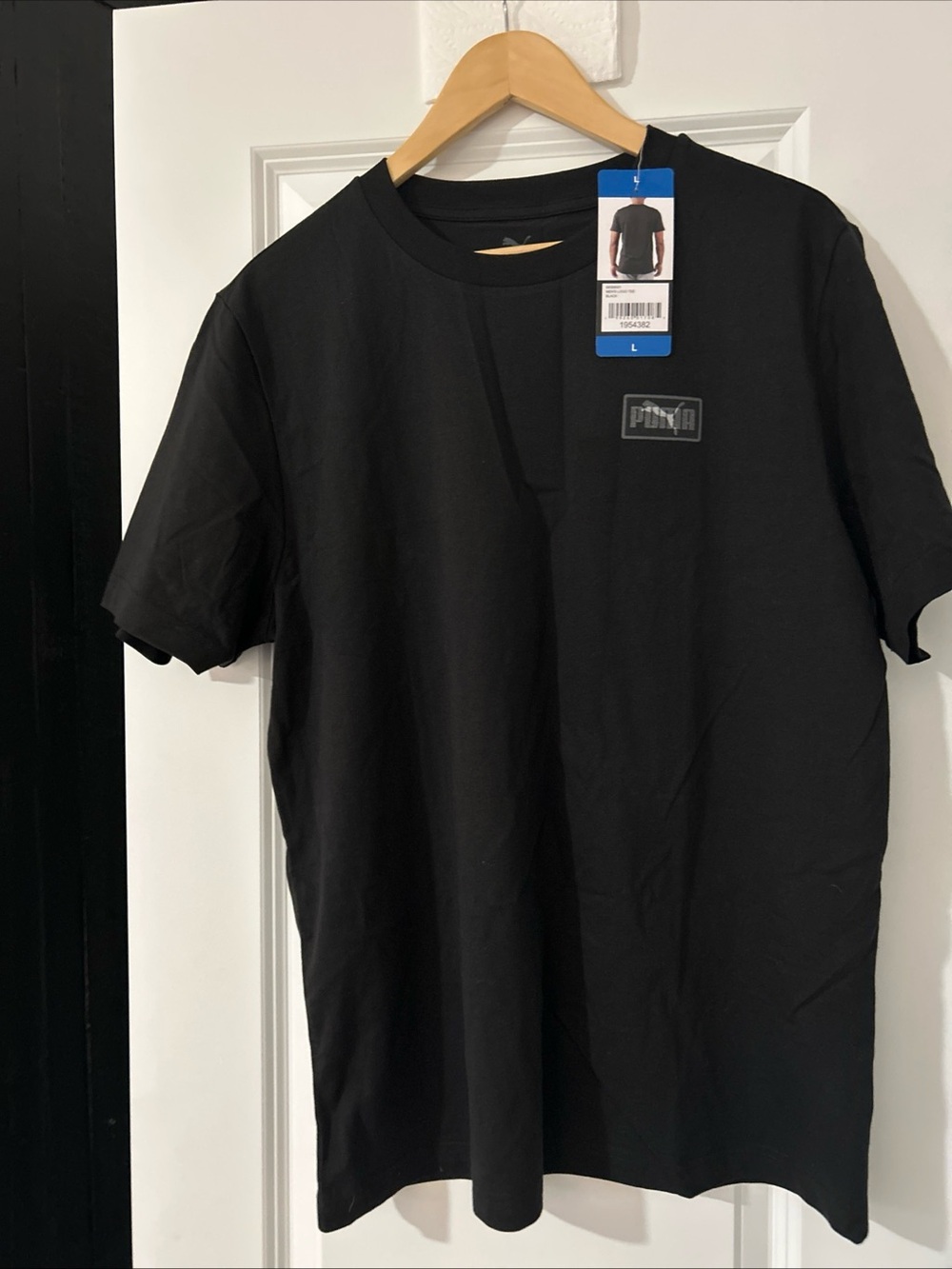Puma Men's Crewneck Logo Short Sleeves T-shirt Large Black New